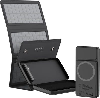 XLayer Wireless Solar Powerbank I 10.000mAh 15W I MagSafe kompatibel I Solarpanel I USB C Schnelllad