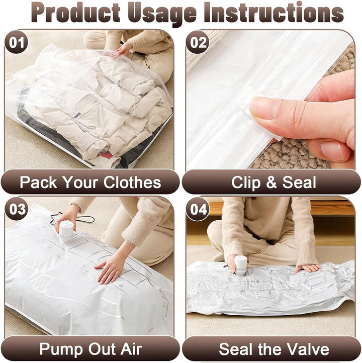 Hängend Vakuumbeutel für Kleidung Haken 6 Stück (110 x 67 cm) Vacuum Bags for Clothing Platz Vakuumb