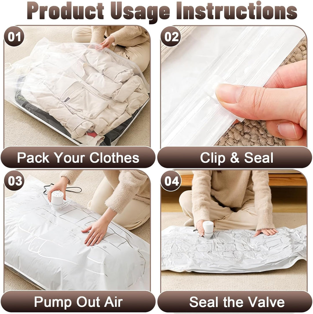 Hängend Vakuumbeutel für Kleidung Haken 6 Stück (130 x 67 cm) Vacuum Bags for Clothing Platz Vakuumb
