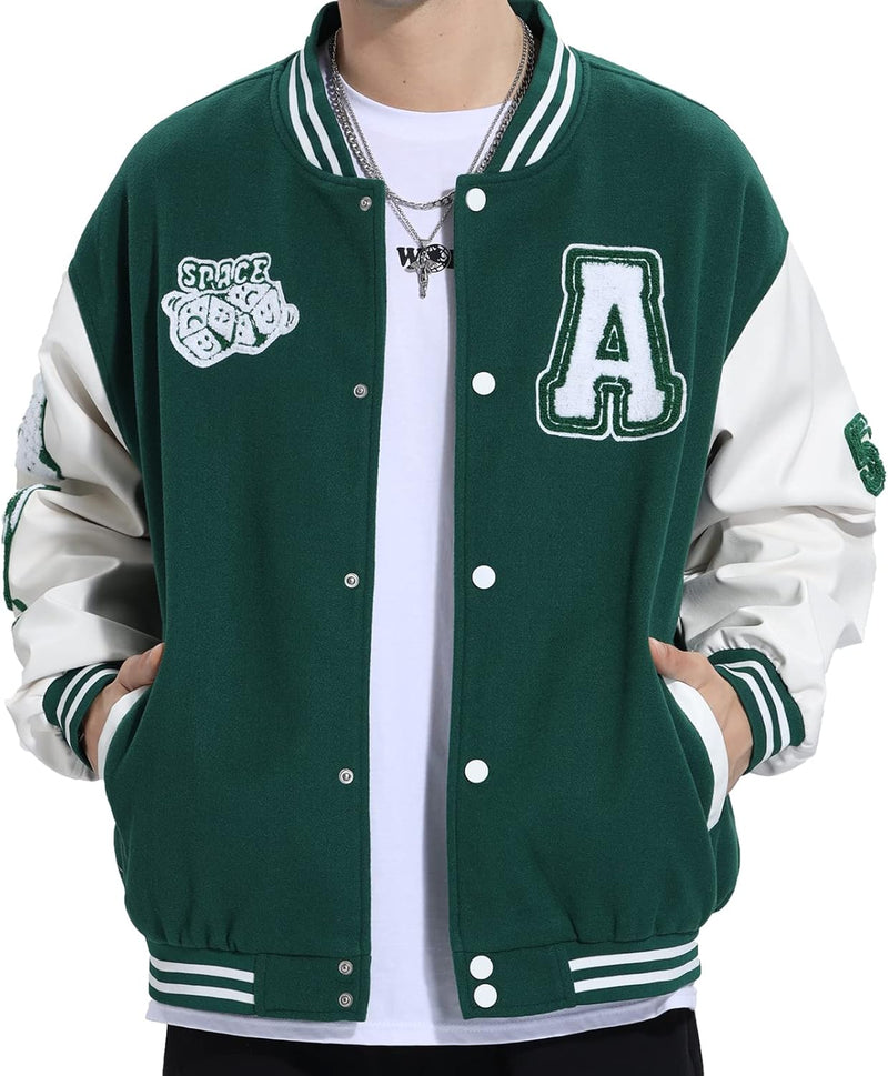 Eocicvvi Herren College Jacke Übergangsjacke Damen Freizeit Jacke Harajuku Stil Sportjacke Streetwea
