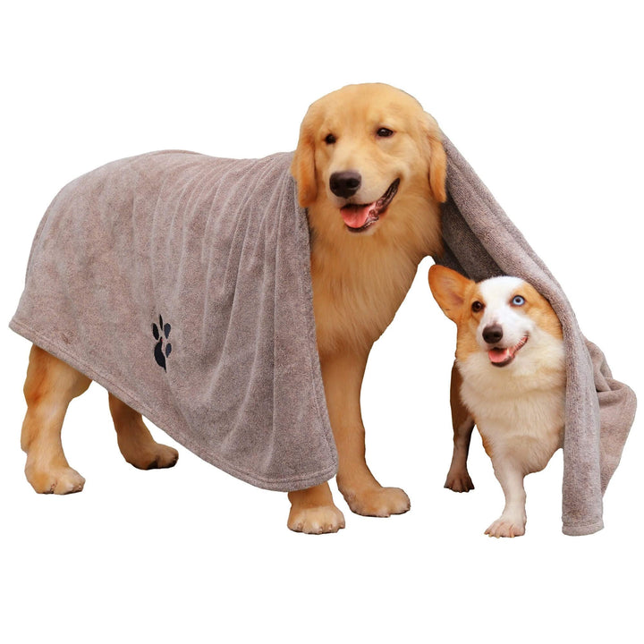 Dogvingpk Extra grosse Hundehandtücher zum Trocknen von Hunden, super saugfähig, weiche Mikrofaser,