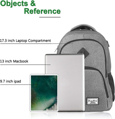 YAMTION Rucksack Laptop Rucksack Studenten Herren Rucksack Daypack mit USB-Ladeanschluss für Schule
