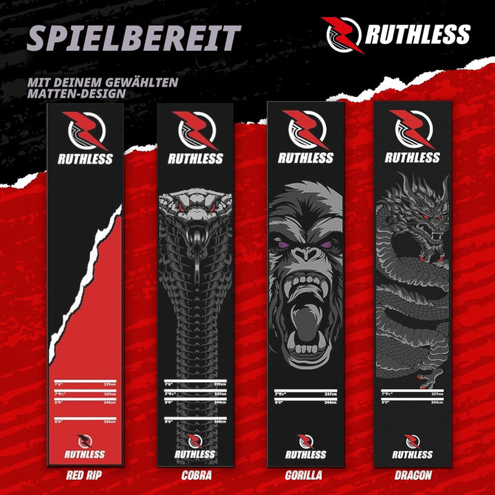 RUTHLESS Dartmatte | strapazierfähige, rutschfeste und langlebige Teppich-Dartmatte für den Boden, s
