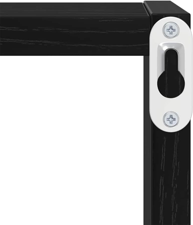 vidaXL Wandregale mit Regal 2 pcs Schwarz Eichen-Optik Holzwerkstoff, Wohnzimmer, rechteckiges Wandr