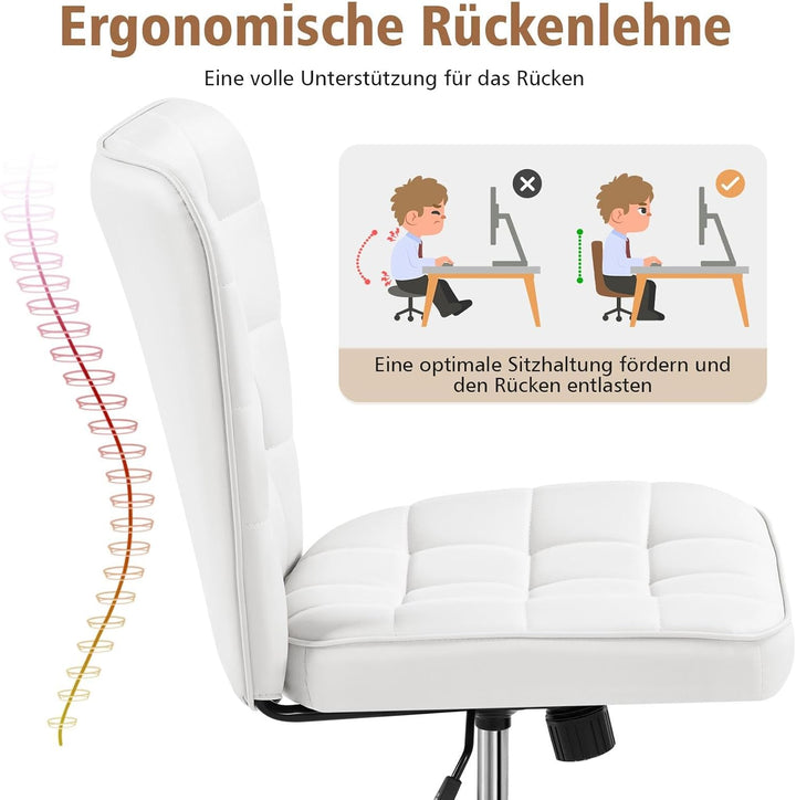 Yaheetech Bürostuhl Schreibtischstuhl Ergonomisch Drehstuhl höhenverstellbar Kosmetikhocker Chefsess