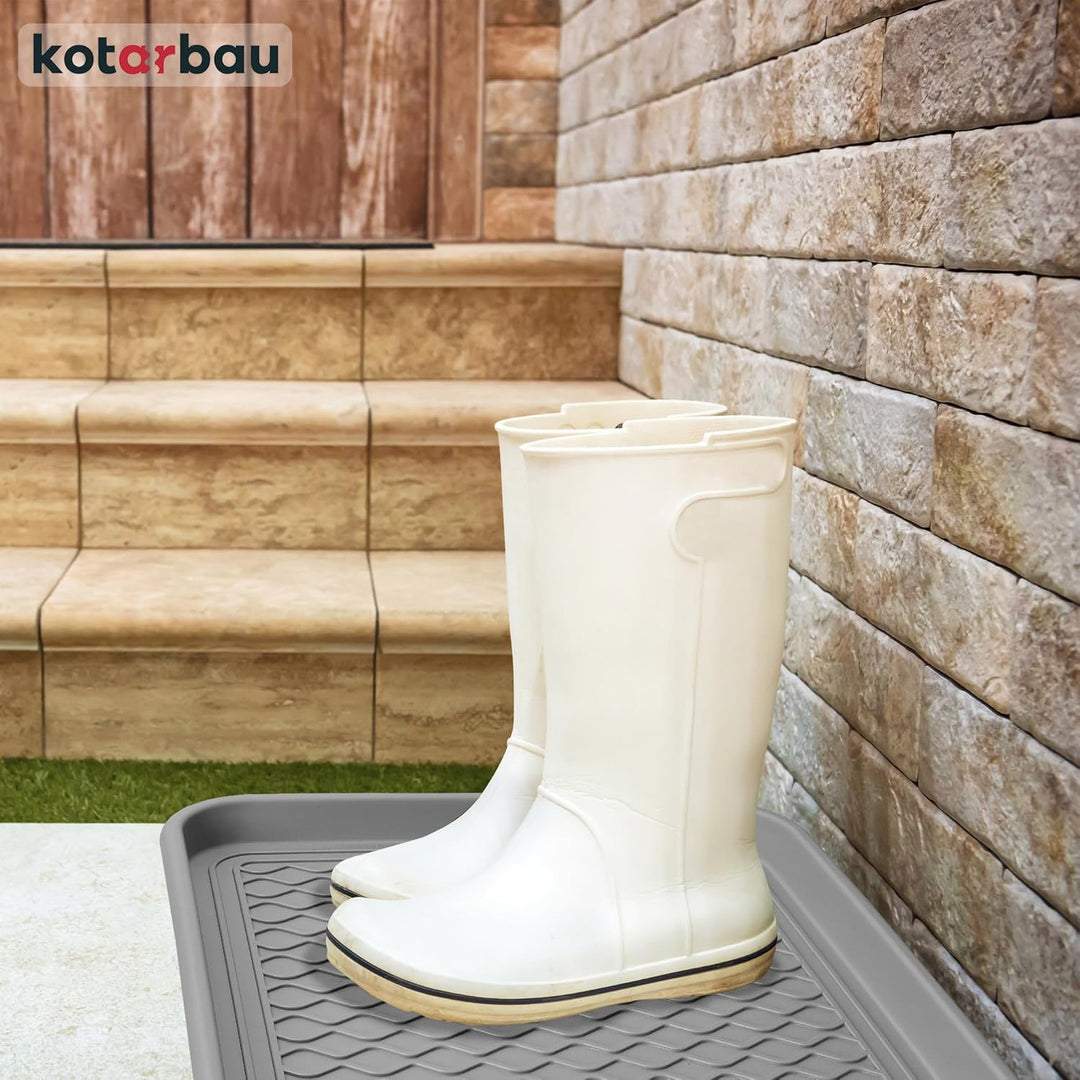 KOTARBAU® 2er Set Schuhabtropfschale 38x50cm Abtropfmatte Schuhe Grau Schuhmatte Abtropfmatte Kunsts