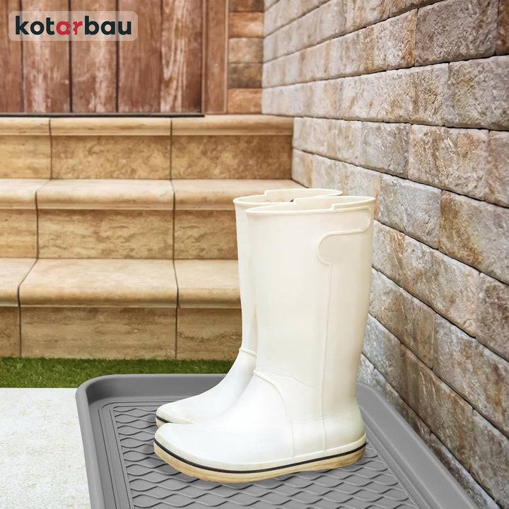 KOTARBAU® 2er Set Schuhabtropfschale 38x50cm Abtropfmatte Schuhe Grau Schuhmatte Abtropfmatte Kunsts