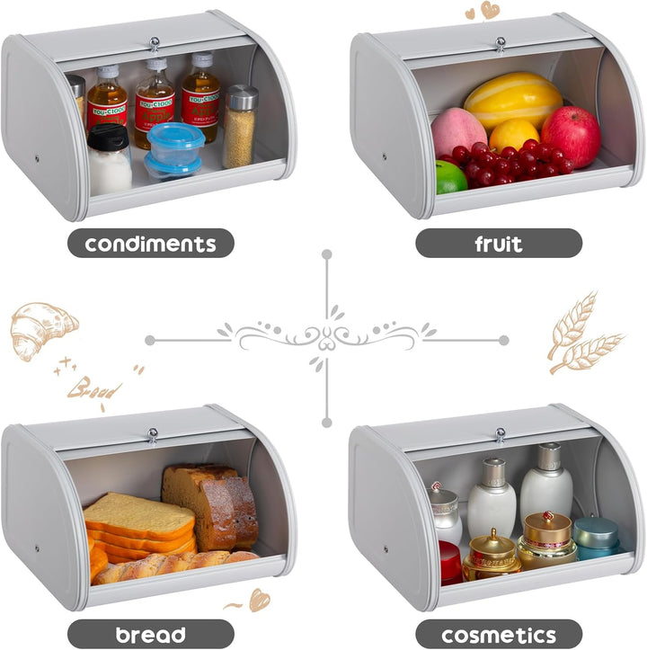 HollyHOME Brotkasten Brotaufbewahrungsbox, Metall-Brotkästen für die Küche, Brotaufbewahrungsbehälte
