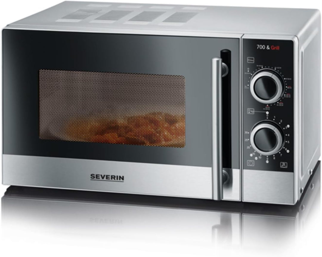 SEVERIN 2-in-1 Mikrowelle mit Grill 700 W, Grillofen mit 9 Automatikprogrammen, Mikrowelle mit Grill