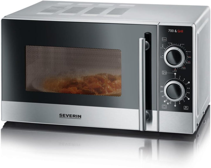 SEVERIN 2-in-1 Mikrowelle mit Grill 700 W, Grillofen mit 9 Automatikprogrammen, Mikrowelle mit Grill