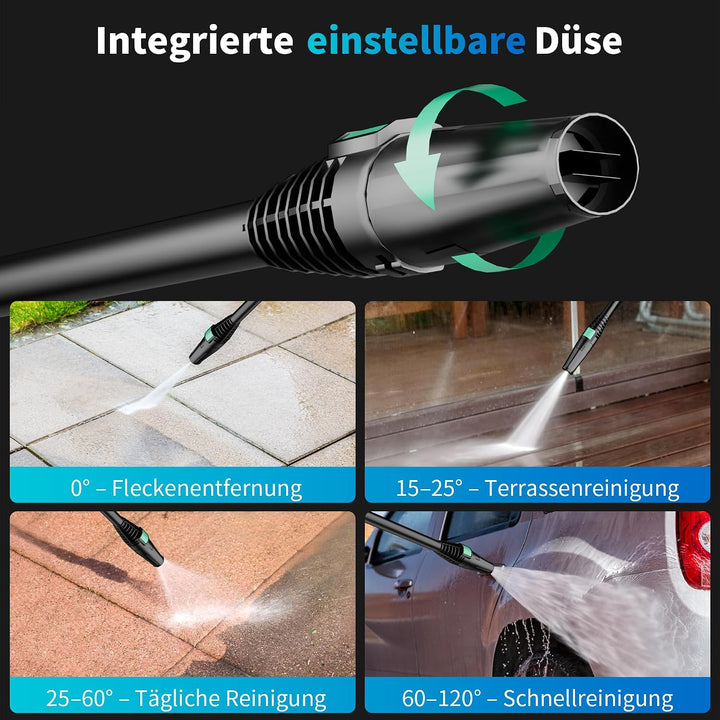 2026New Hochdruckreiniger Touchscreen 8-stufiger 200 Bar, 6-in-1-Düse, 90cm Gerätehöhe, Einstellbare