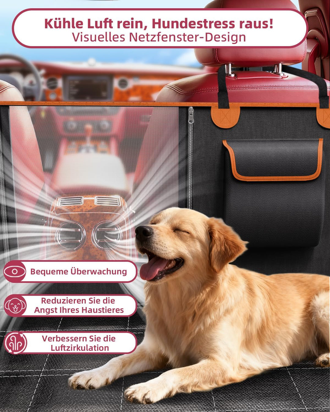 Hundedecke Auto Rückbank 100% Wasserdicht Kratzfeste Autoschondecke Hund Rücksitz mit Seitenschutz u