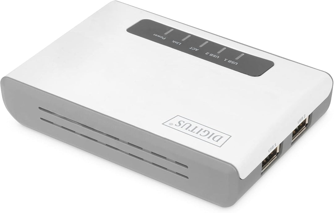 DIGITUS Wireless 300N Multifunction Network Server 2-Port, USB2.0, Network USB Hub, Print Server