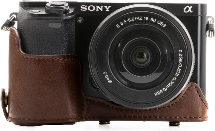 MegaGear "Immer bereit" Sony Leder Kameratasche - Stativ und peripheren Freundlich Zubehör - Kompati