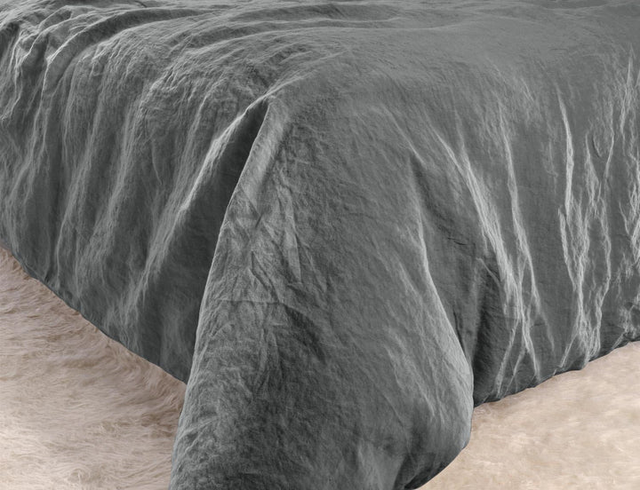 Wohnen & Accessoires GmbH & Co. KG Leinen-Bettwäsche Set Sintra 135x200cm + 80x80cm grau-braun 2tlg.