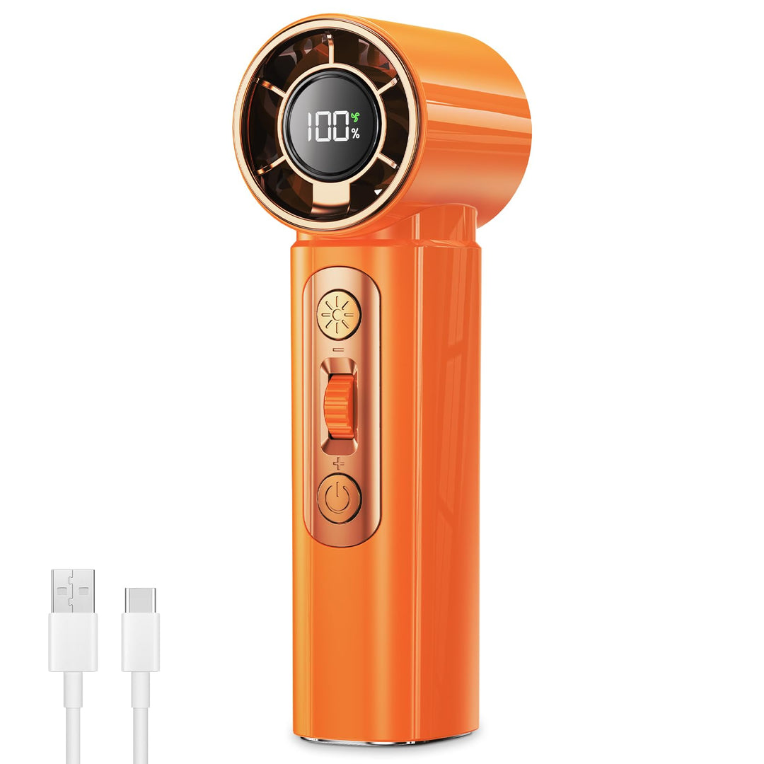 Tragbarer Handventilator 3000mAh Akku Mini Ventilator, USB Handventilator mit 100 Stufen, digitales