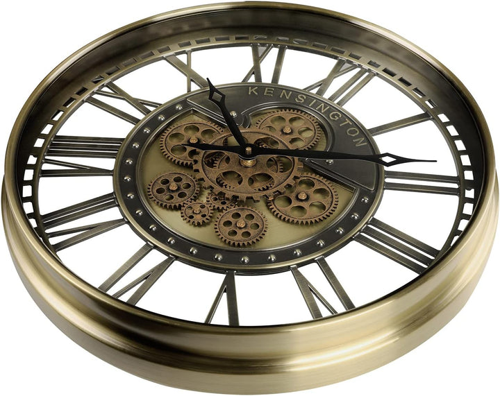 Samilito Wanduhr mit echtem Bewegungsgetriebe Zahnrädern römische oder arabische Ziffern (Römische Z