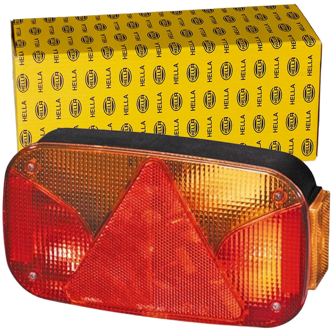 HELLA - Heckleuchte - Glühlampe - 12V - geschraubt/Anbau - Lichtscheibenfarbe: weiss/rot - Stecker: