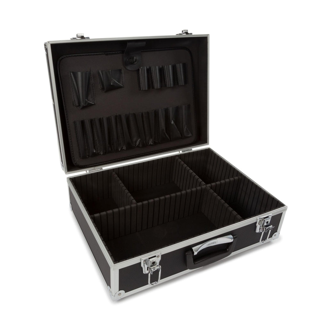 PEREL - 1819-N Aluminiumkoffer Werkzeugkoffer in Schwarz - 138953