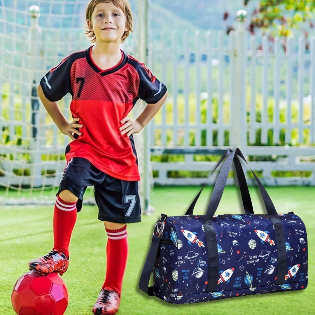 Suweir Sporttasche Kinder Reisetasche Jungen Mädchen mit Nassfach Schwimmtasche Weekender Duffle Bag
