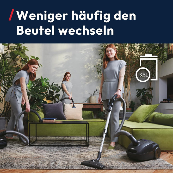 Hoover Telios Bodenstaubsauger für Hartböden & Teppiche, kompakt, leise 69dBA, 3,5L Staubbeutel, EPA
