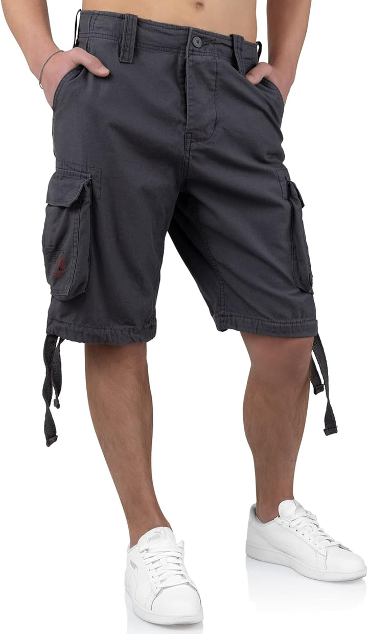 Surplus Raw Vintage Airborne Vintage Herren Cargo Shorts M Anthrazit, M Anthrazit