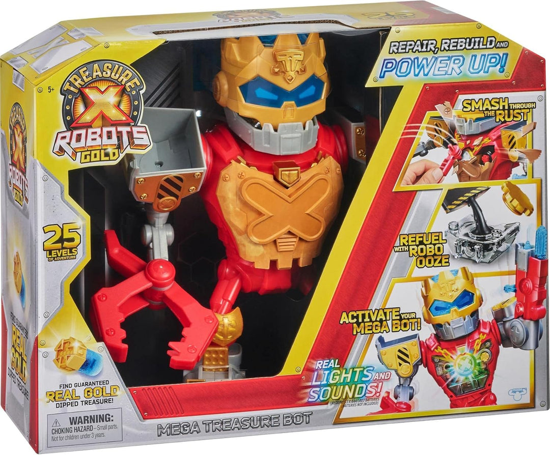 Treasure X Robots Gold Mega Treasure Bot Roboter mit Lichtern und Geräuschen; 25 spannende Abenteuer