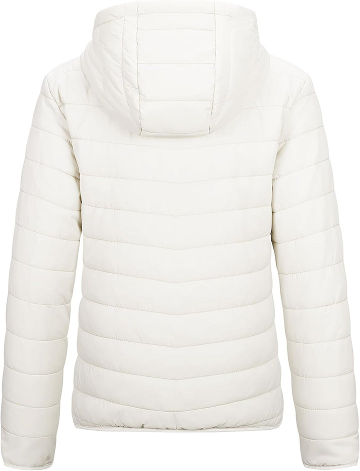 Outdoor Ventures Damen Steppjacke Leichte Packbare Übergangsjacke Warme Winterjacke mit Kapuze für F