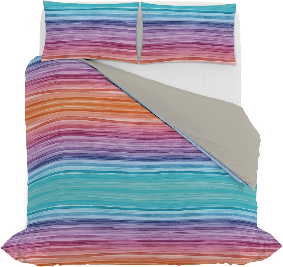Fantasy Italian Bed Linen Bettbezug, Rainbow, Doppelte, Mikrofaser, Regenbogen Rainbow Doppelte, Rai