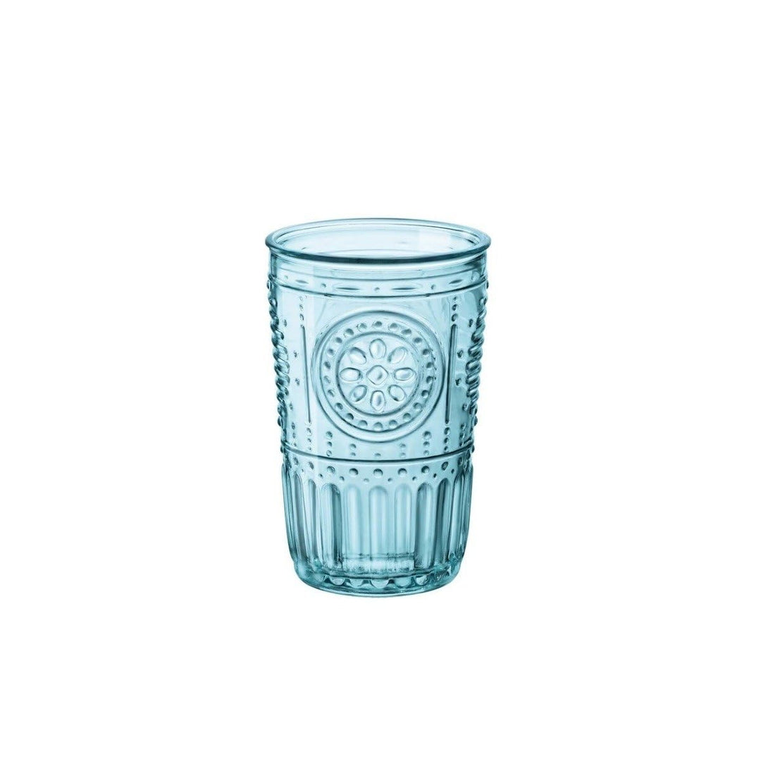 Bormioli Rocco 090789 Glas, Romantic, Blau, 4 Stück 4 Stück (1er Pack) Blau, 4 Stück (1er Pack) Blau