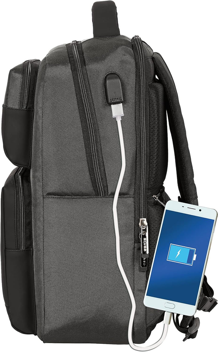 safta Unisex Kinder, 15,6 Zoll und USB Business Grey Rucksack mit 2 Taschen, 31 x 44 x 13 cm, bunt,