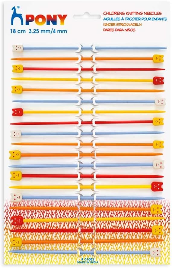 Pony Kinder Stricknadelset 18 cm 3,25-4,00 mm - 10 Paare