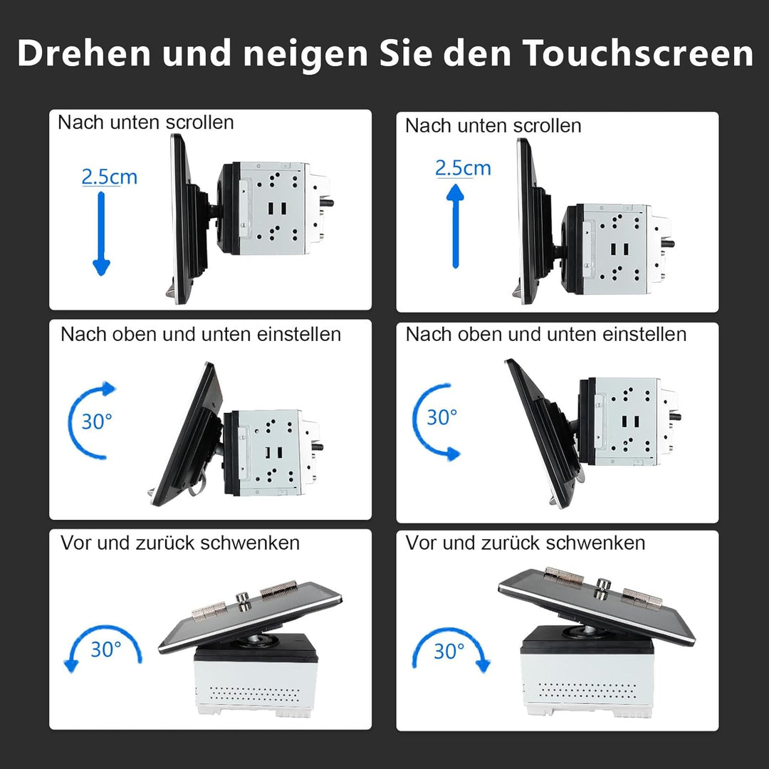 Wireless CarPlay Doppel Din Radio mit DAB+ Wireless Android Auto, 10 Zoll Bildschirm Android 12 Auto