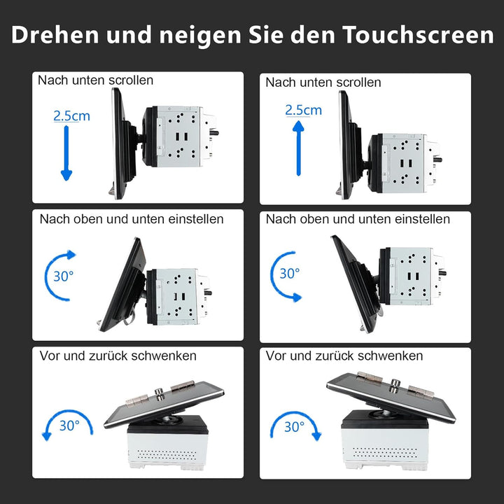 Wireless CarPlay Doppel Din Radio mit DAB+ Wireless Android Auto, 10 Zoll Bildschirm Android 12 Auto