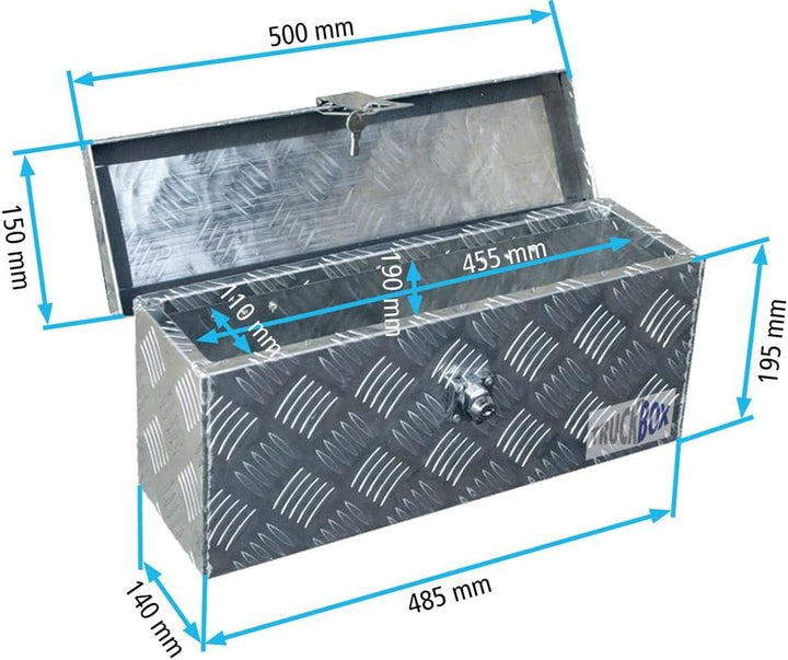 Truckbox D015 inkl. MON4002 Edelstahlhaus Werkzeugkasten, Deichselbox, Transportbox, Alubox, Alukoff