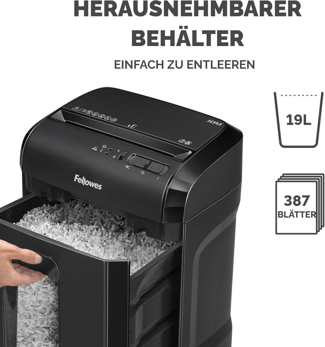 Sicherheitsstufe P5 Aktenvernichter: Fellowes Microcut (2000+ Partikel/A4), 10 Blatt, Powershred 10M