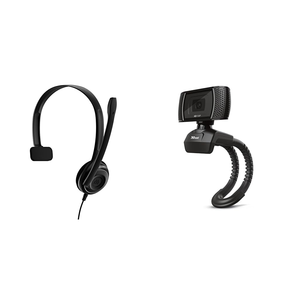 EPOS Best Price Square Headset, Multimedia, USB PC7 USB by SENNHEISER & Trust Trino HD Webcam mit Mi