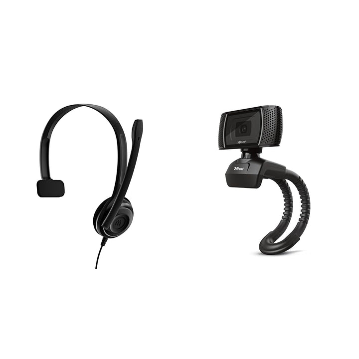 EPOS Best Price Square Headset, Multimedia, USB PC7 USB by SENNHEISER & Trust Trino HD Webcam mit Mi