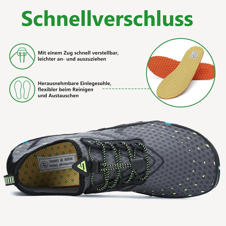 SAGUARO Herren Badeschuhe Damen rutschfeste Sohle Schnell Trocknend Schwimmschuhe 36 EU Grau, 36 EU