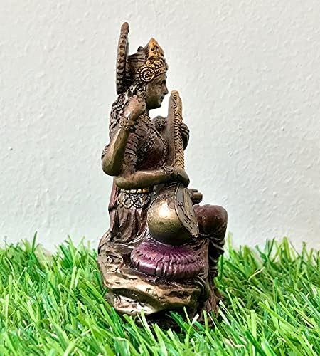 SHIVAJI ARTS Saraswati-Statue, 7,6 cm, Göttin Saraswati Idol, Savitri, Gayatri, Gottheit, Devi Seras