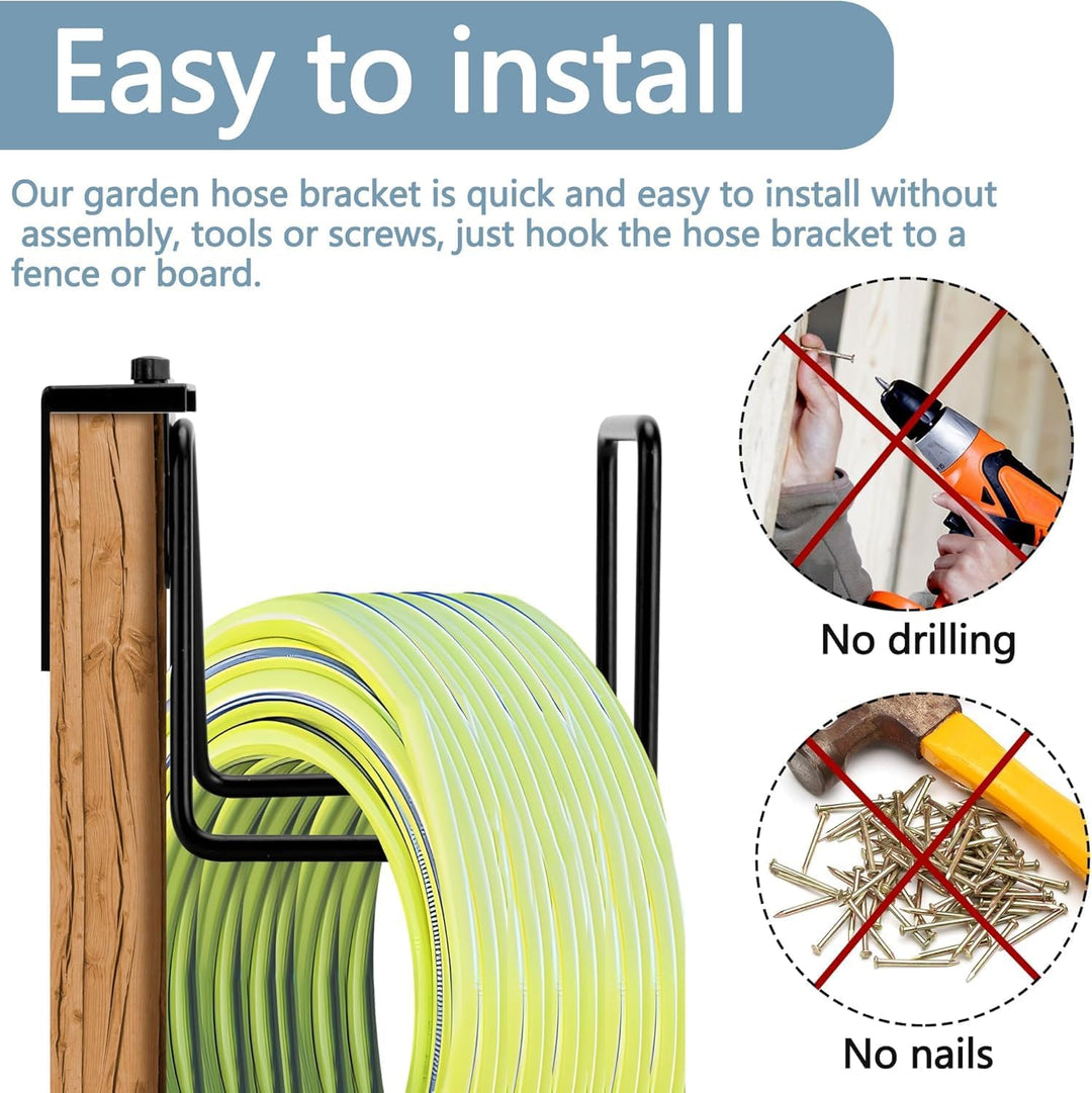2 Stück Schlauchhalter Metall-Gartenschlauchhalter-Wandschlauchhalter-Robuster Schlauchaufhänger für