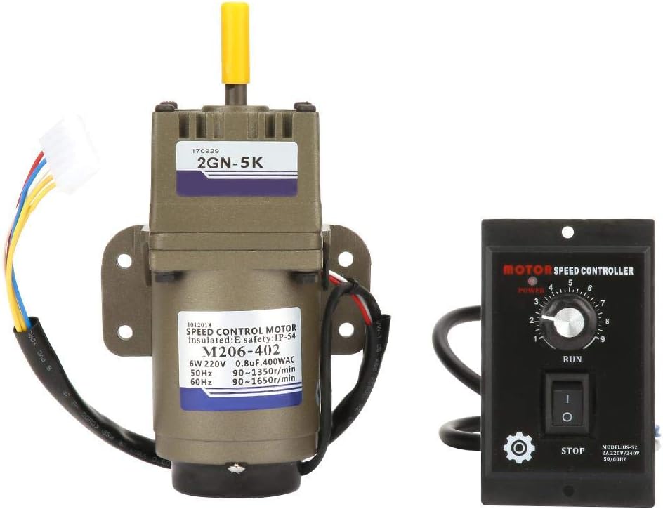 AC-Getriebemotor, AC 220V 6W Einphasen-Asynchron-Getriebemotor mit einstellbarer Geschwindigkeit (5K