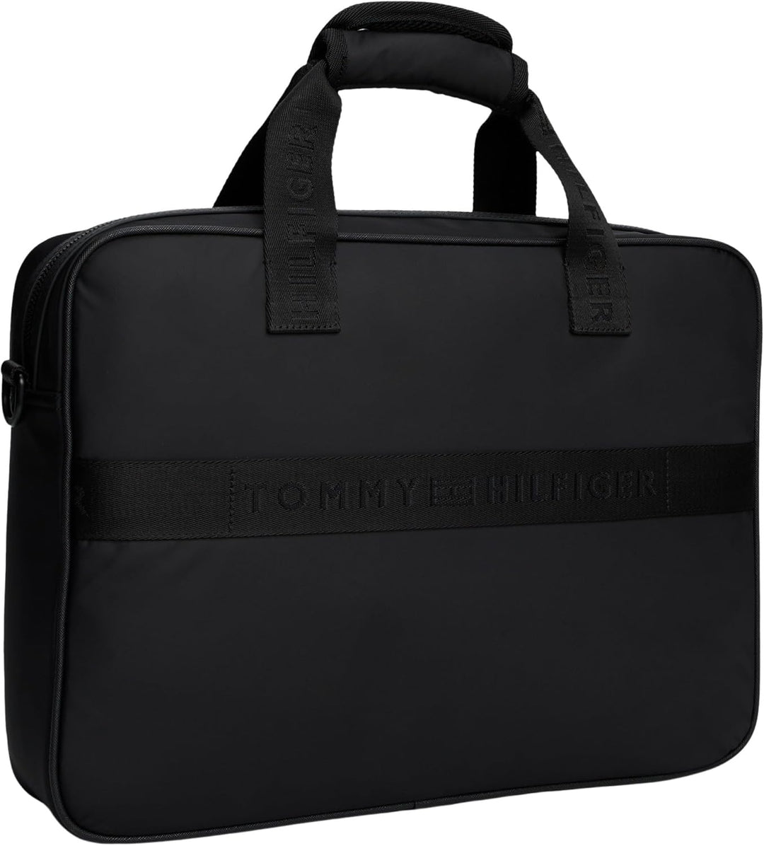 Tommy Hilfiger Herren Laptoptasche Repreve mit Trolley-Riemen, Schwarz (Black), Einheitsgrösse Black