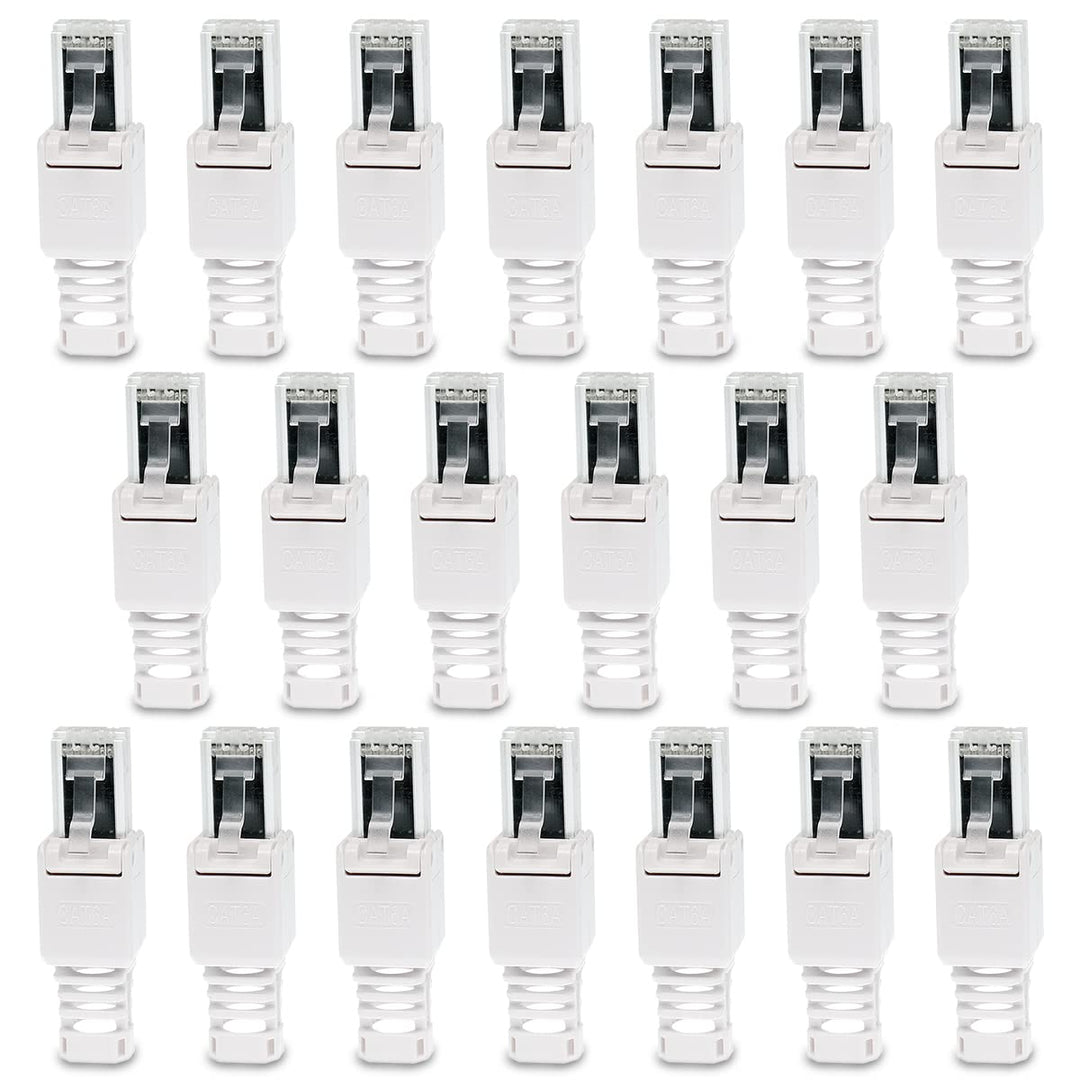 20 Stück Netzwerkstecker werkzeuglos CAT6A RJ45 LAN UTP Kabel Stecker ohne Werkzeug werkzeugfrei CAT