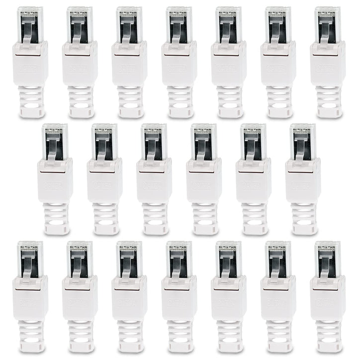 20 Stück Netzwerkstecker werkzeuglos CAT6A RJ45 LAN UTP Kabel Stecker ohne Werkzeug werkzeugfrei CAT