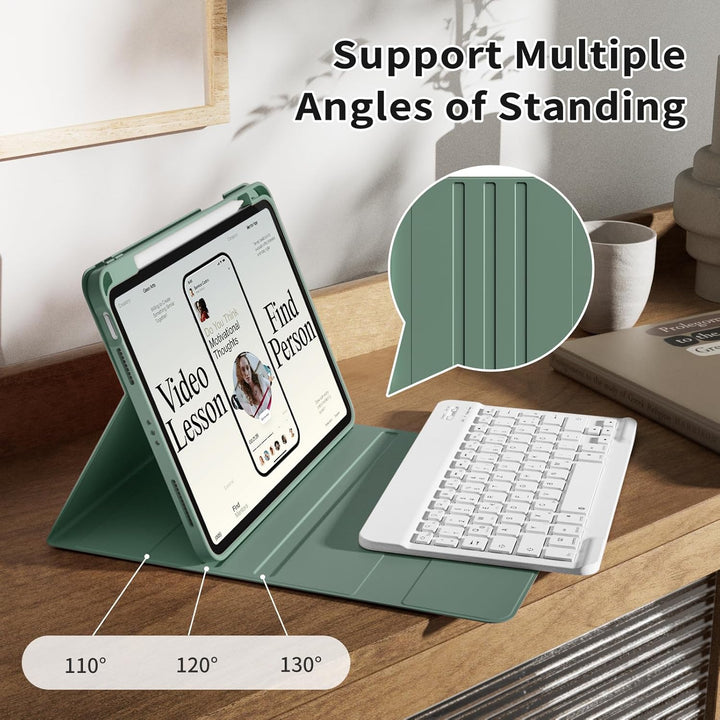 Hülle mit Tastatur für iPad (A16) 11 Zoll 2025/10. Generation 10.9 Zoll 2022, Deutsch QWERTZ Layout