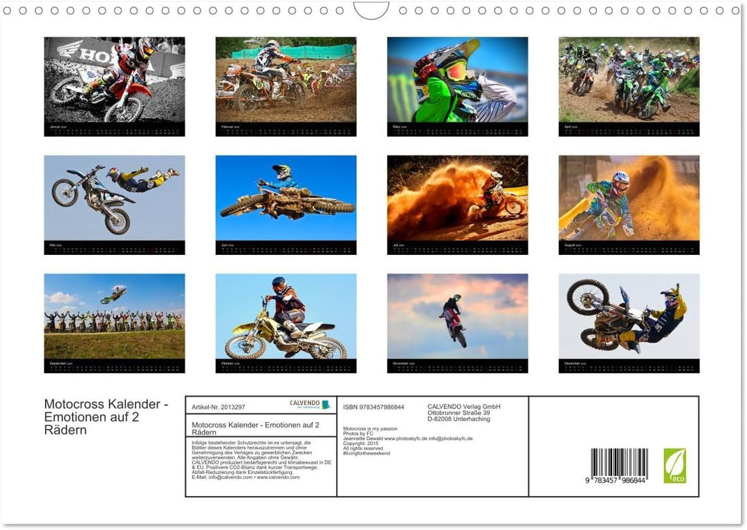 Motocross Kalender - Emotionen auf 2 Rädern (Wandkalender 2026 DIN A3 quer), CALVENDO Monatskalender