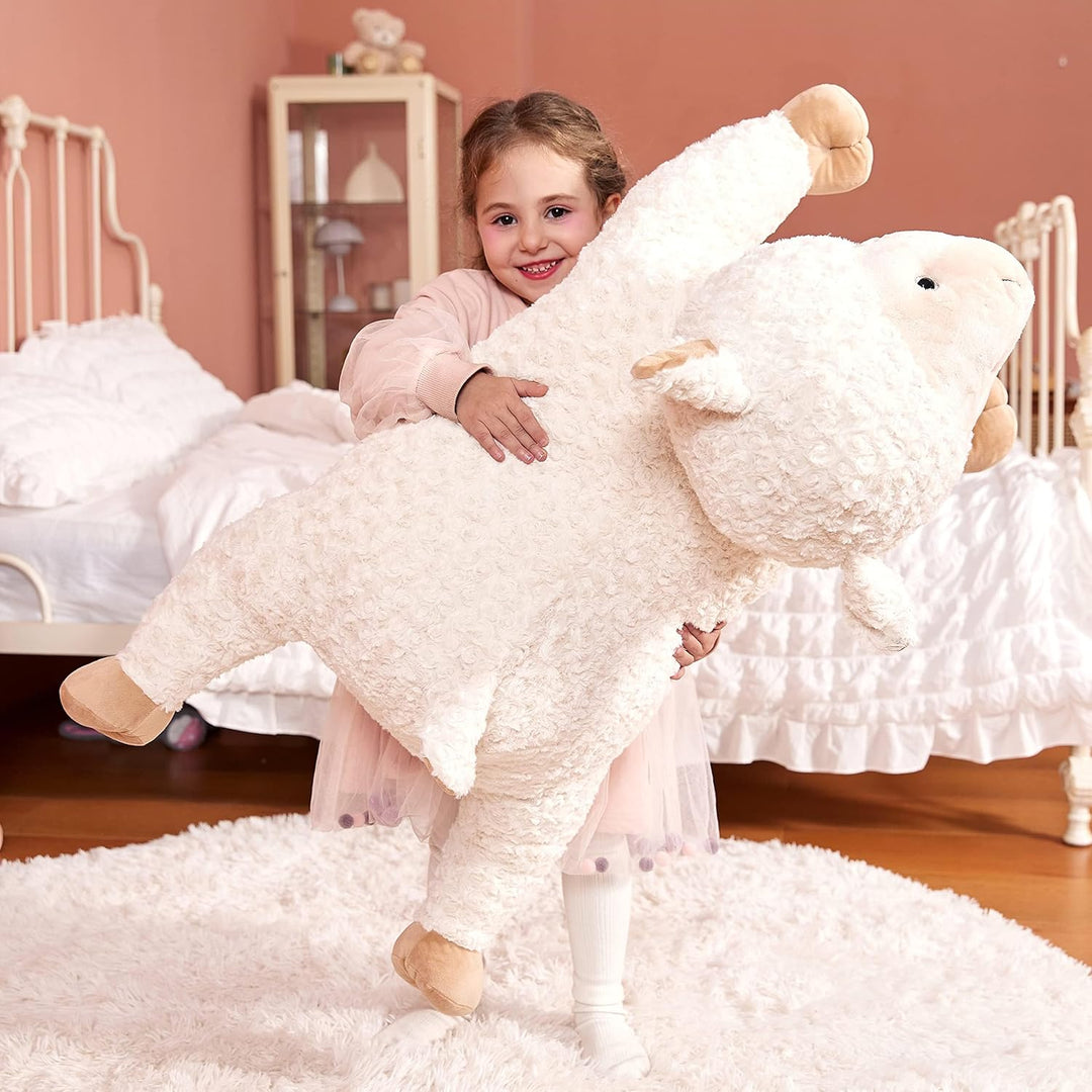 IKASA Gross Schaf Kuscheltier Riesen Stofftier,Gross Plüschtier Riesige Plüsch Spielzeug 78cm Flausc