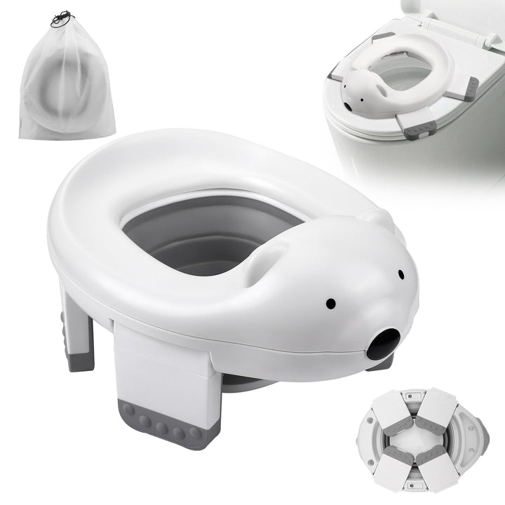 Toilettensitz Kinder Töpfchen Töpfchentrainer WC Sitz,3-in-1 Reisetöpfchen Faltbar, Anti-Rutsch Füss