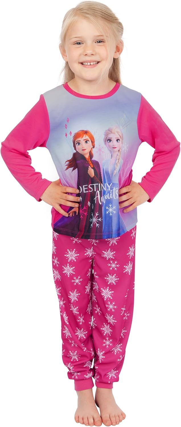 Disney Mädchen Schlafanzug Frozen 128 Rosa, 128 Rosa